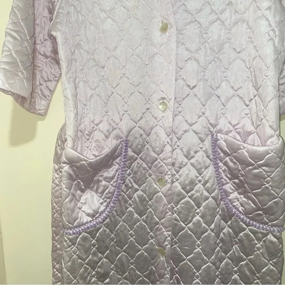 Women’s Vintage Rare Hamilton brand Grandma Pink Button  Down Long Robe Size M - Picture 5 of 16